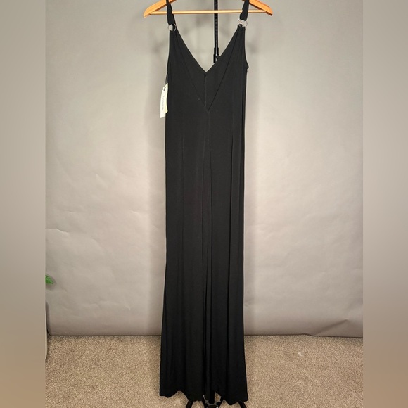 ba&sh • NWT Fasme Jumpsuit • Black Flowy Wide Leg Deep Open Back • XS - Picture 7 of 13